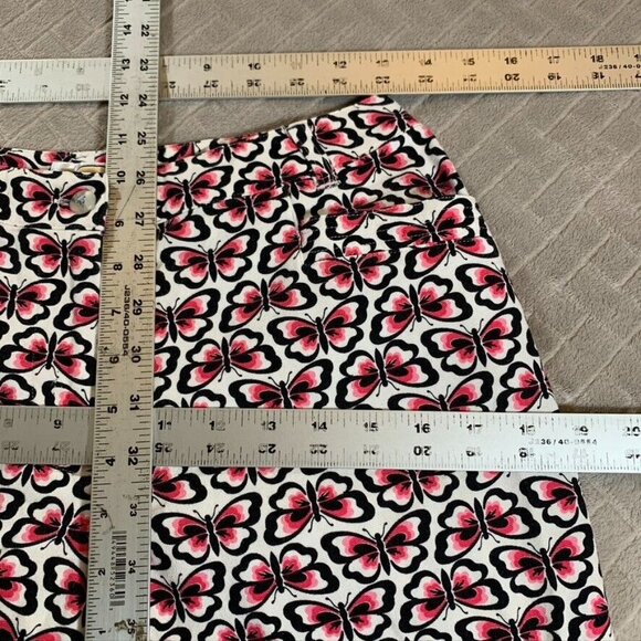 Talbots Womens 6p Pants Crop Capri Colorful Butterfly Print Mid Rise Stretch - Picture 6 of 12